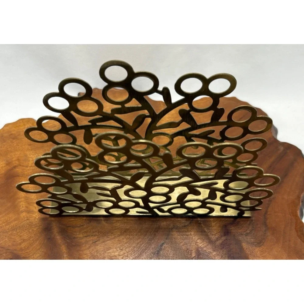 Ikea Vinterfint Napkin Holder Gold Color 505.799.70 Circle Motif